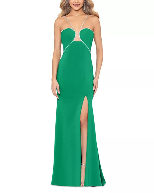 Rhinestone Gown - Aqua