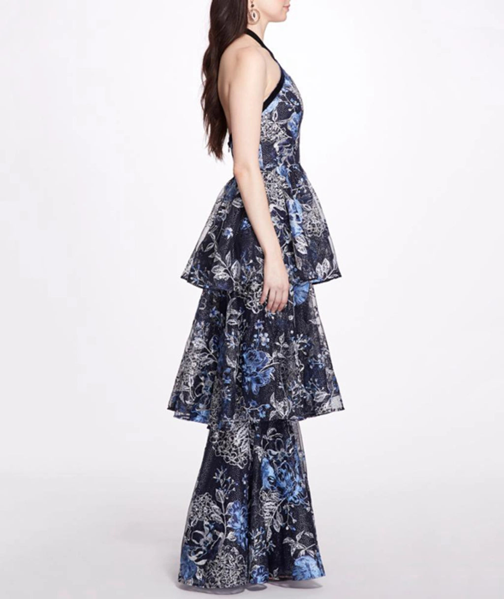 Floral Halter Gown - Marchesa