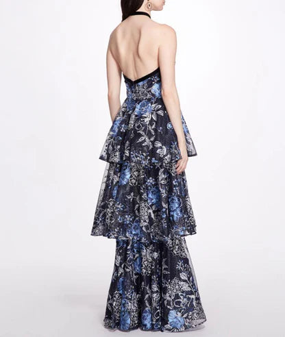Floral Halter Gown - Marchesa